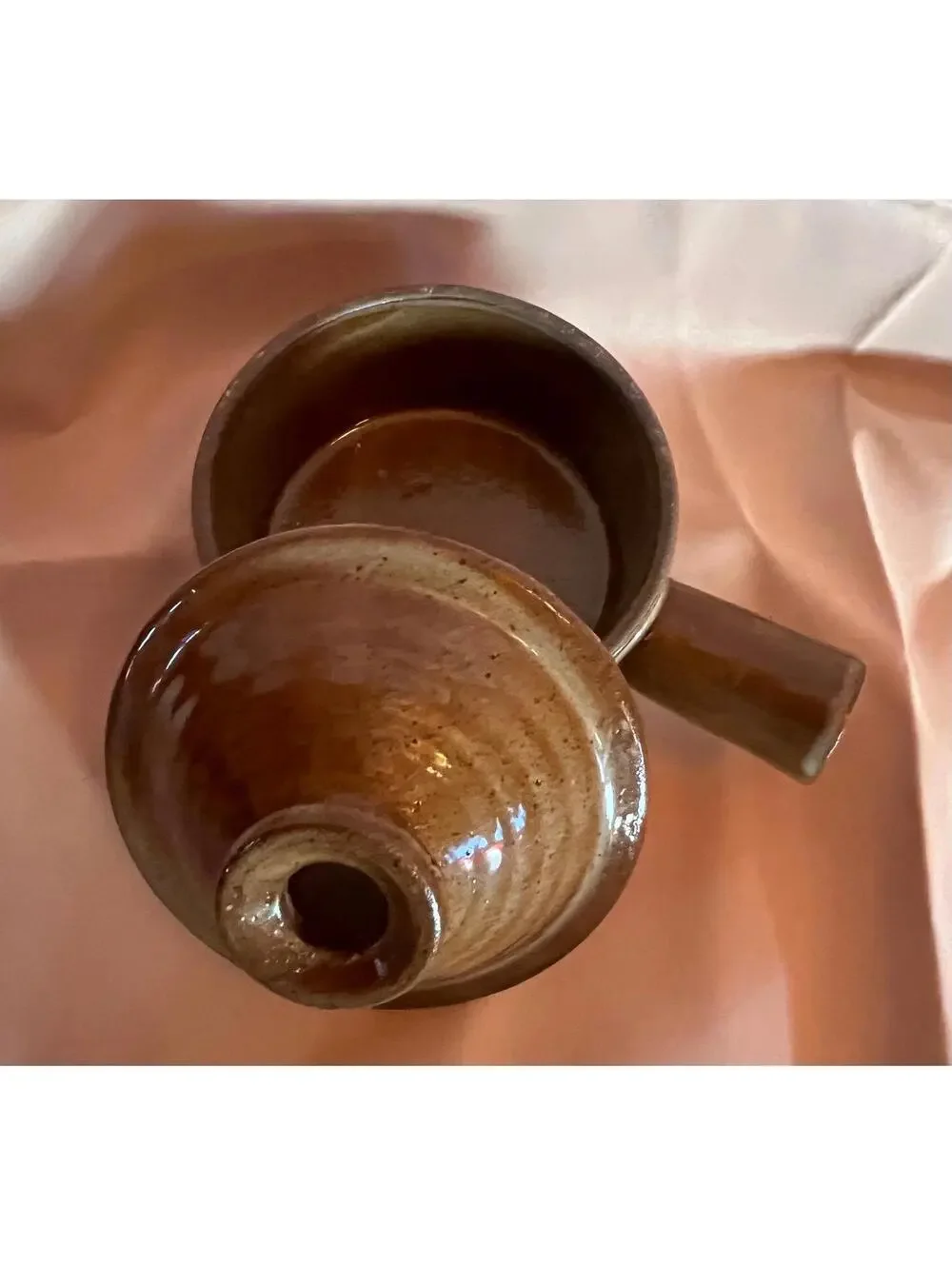 Vintage Ceramic Stoneware Pottery Small Casserole Soup Dish Earthy Small Pot